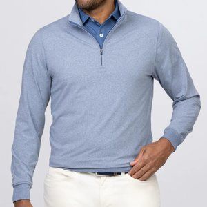 NWOT Srixon Turtleson mens heather blue golf 1/4 zip long sleeve